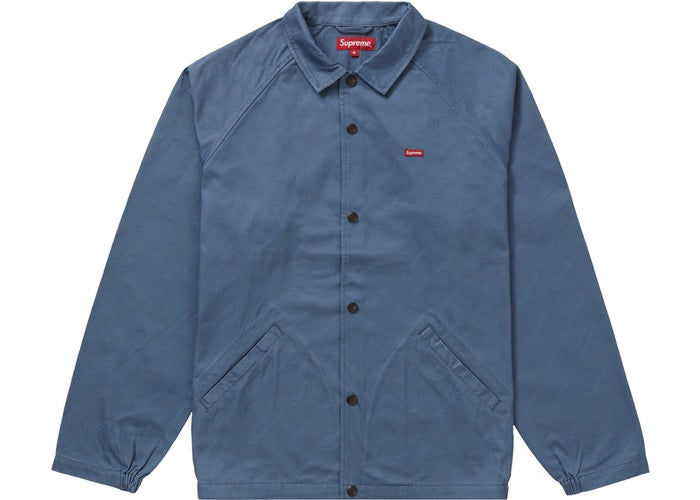 Supreme Snap Front Jacquard Logos Twill Jacket Blue – BASEMENT_HK