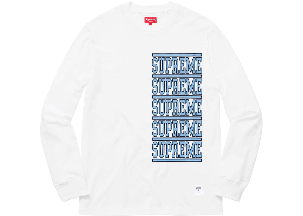 Supreme Stacked L/S Top White