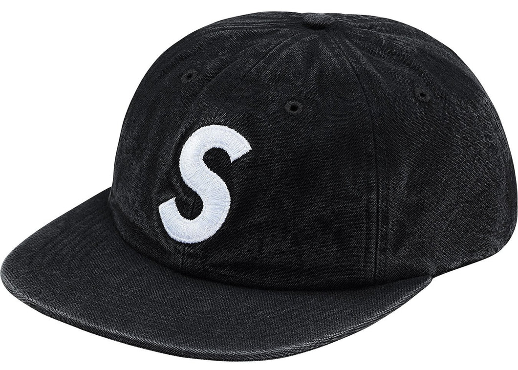 Supreme Washed Chambray S Logo 6-Panel Black