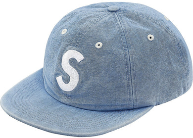 Supreme Washed Chambray S Logo 6-Panel Blue