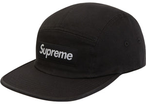Supreme SS19 Washed Chino Twill Camp Cap (Black)