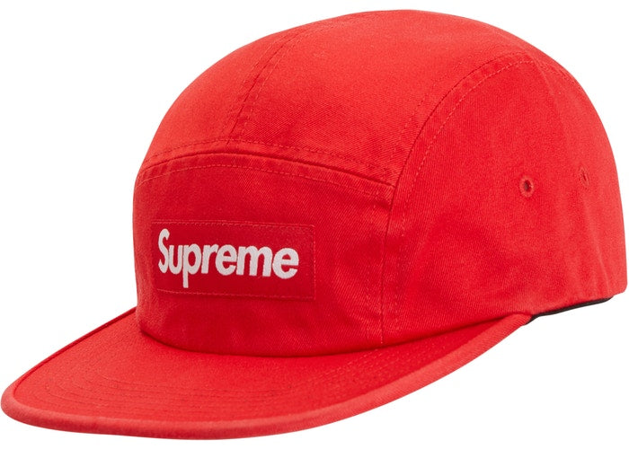 Supreme SS19 Washed Chino Twill Camp Cap (Red)