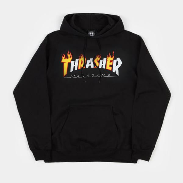 Thrasher Flame Mag Hoodies - Black