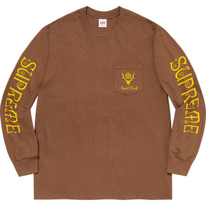 Supreme South2 West8 L/S Pocket Tee Brown