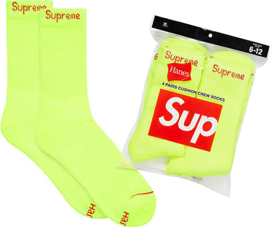 Supreme/Hanes crew socks (4 packs) yellow