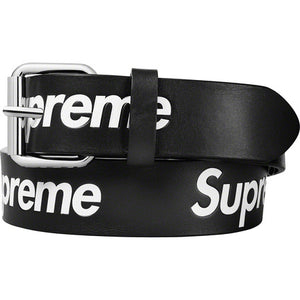 Supreme Repeat Leather Belt Black