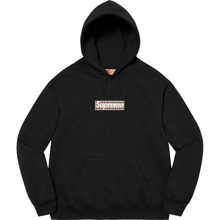 Supreme Burberry Box Logo Hooded Sweatshirt Black – BASEMENT_HK