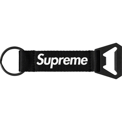 Supreme Bottle Opener Webbing Keychain Black