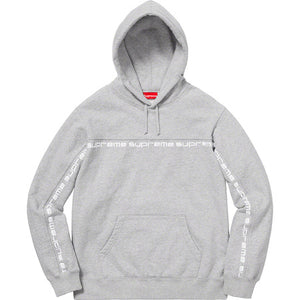 Supreme Text Stripe Hooded Sweatshirt