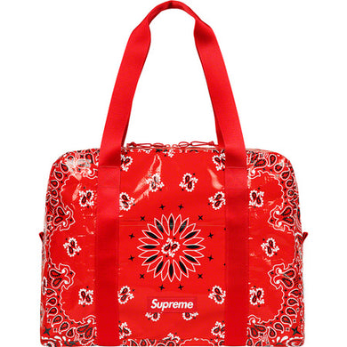 Supreme Bandana Tarp Small Duffle Bag Red