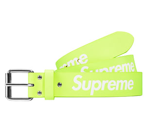 Supreme Repeat Leather Belt Yellow