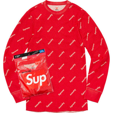 Supreme Hanes Thermal Crew Red