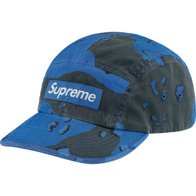 Supreme Overdyed Camo Camp Cap Blue