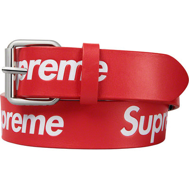 Supreme Repeat Leather Belt Red